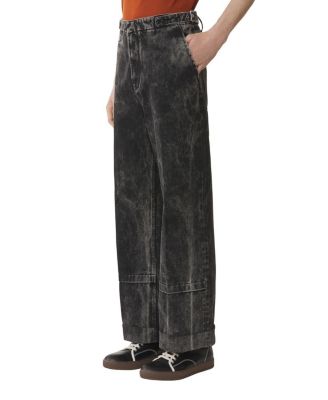 Loose Fit Denim Pants in Black Wash