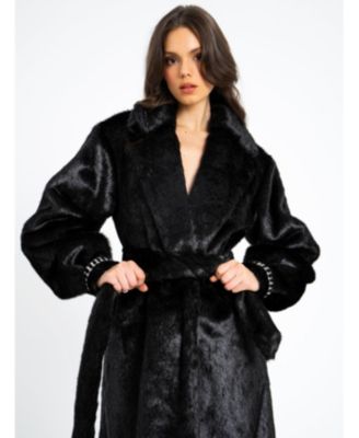  Yahia Long Faux Mink Coat