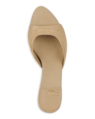 Women's Raffia Mid Heel Mules