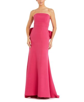  Crepe Strapless Gown With Oversized Bow