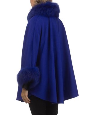 Select Wool and Cashmere Cape with Select Lamb Trim