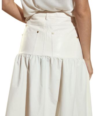 Downtown Leather Nylon Skirt