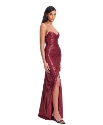 Sable Ruched Glitter Mermaid Gown
