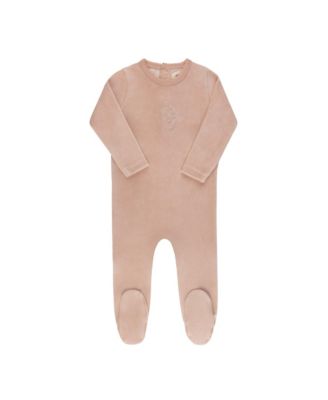 Unisex Velour Center Floral Collection Footie - Baby