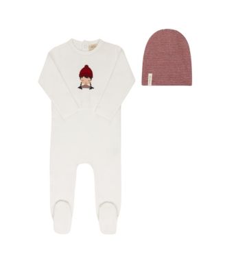  Unisex French Terry Autumn Kids Collection Footie and Beanie - Baby