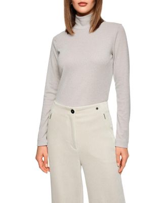  Slim-Fit Lurex Long-Sleeved Top