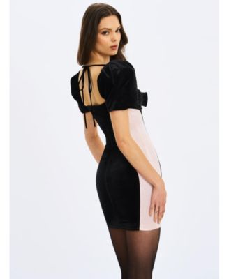  Nova Contoured Sweetheart Puff Sleeve Mini Dress