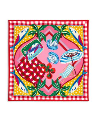Beach Picnic Square Silk Scarf