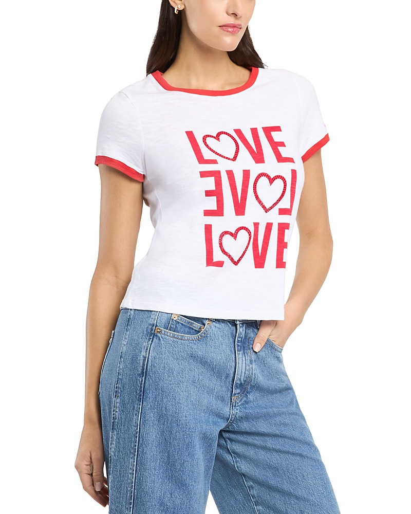 Cinq A Sept Rhinestone Shrunken Tee