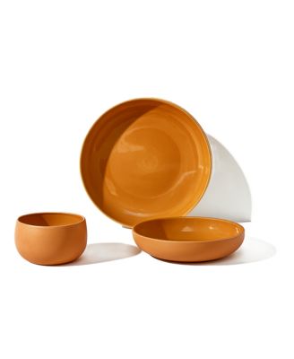 Gharyan Stoneware Le Kuisto Dinnerware, Set Of 12 In Orange