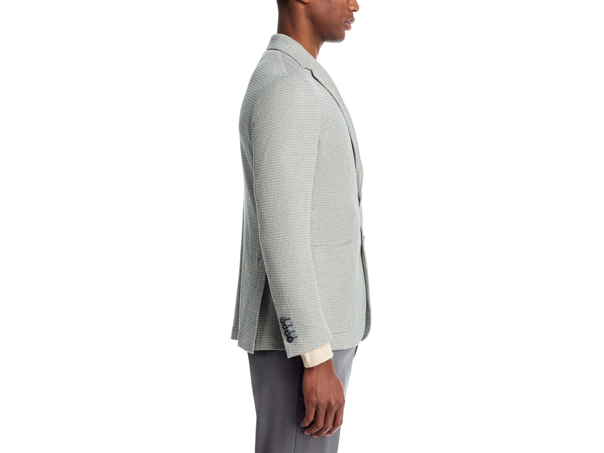 Linen & Cotton Textured Jersey Unstructured Sport Coat — Image 11