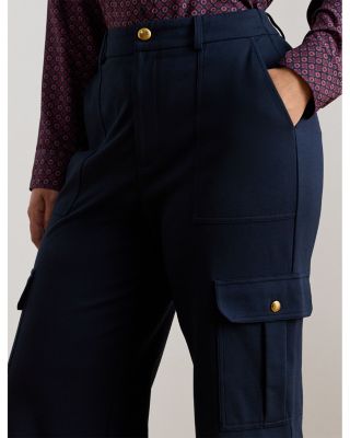 Ponte Wide Leg Cargo Pants