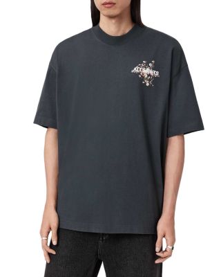Allsaints Valen Oversized Fit Crewneck Tee In Gray