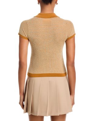 Pique Polo Cashmere Top