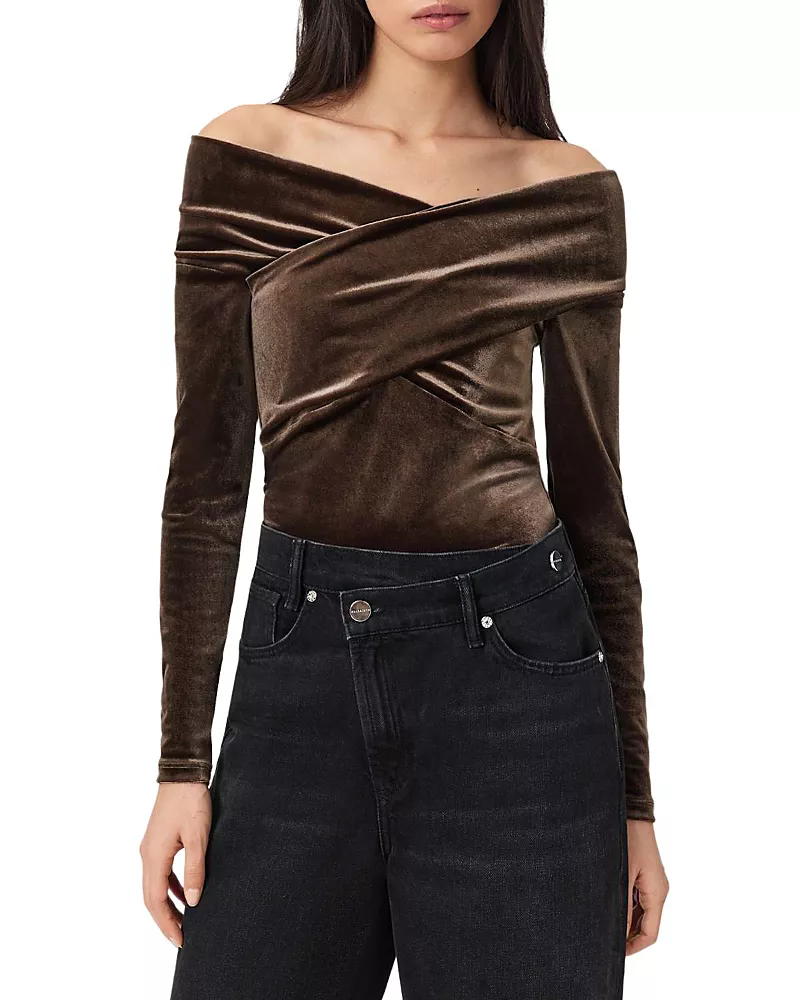 Allsaints Delta Velvet Top