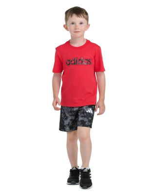 Boys' Two Piece Short Sleeve Tee & Printed Camo Shorts Set - Little Kid
