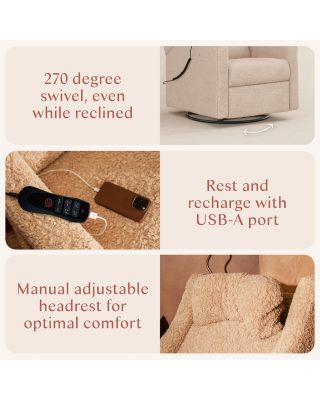 Kiwi Deluxe Power Recliner & Swivel Glider with Heat & Massage