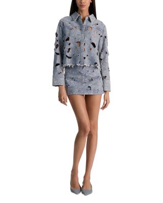 Finely Laser Cut Denim Shirt