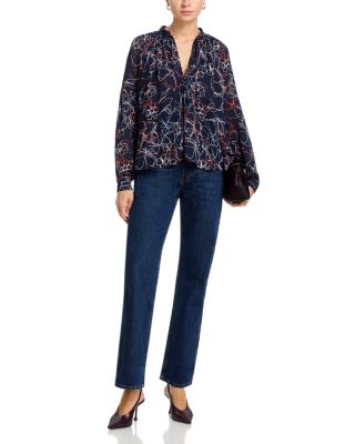 Malva Linework Floral Nanette Top