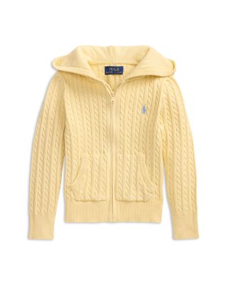 Girls' Mini Cable Cotton Full Zip Hoodie - Little Kid