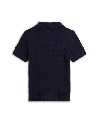 Boys' Cable Knit Cotton Polo Sweater - Big Kid