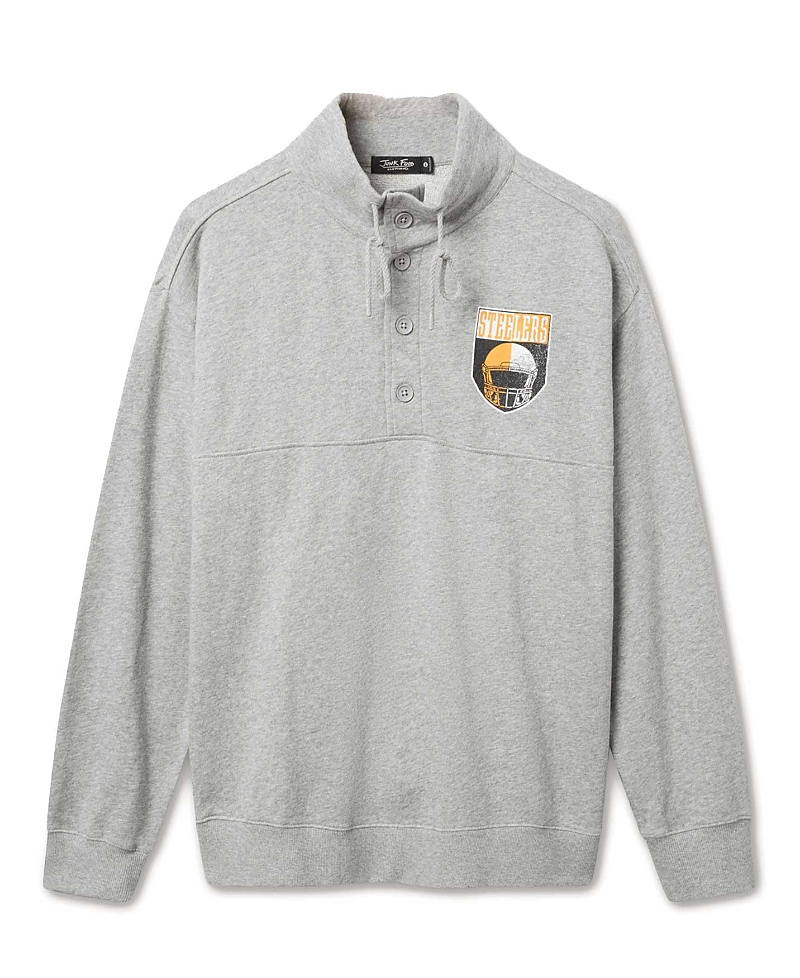 Junk Food Clothing Unisex Nfl Pittsburgh Steelers Slant 1/4 Button Up Fleece