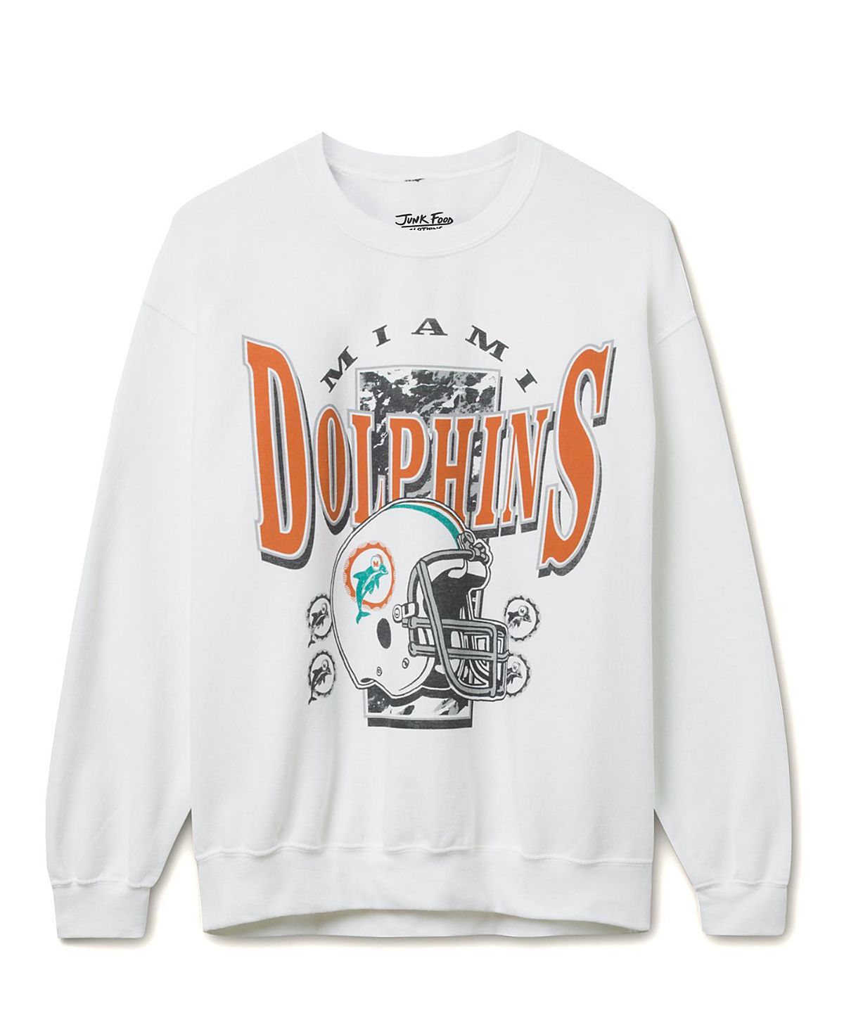 Junk Food Clothing Unisex Nfl Miami Dolphins Conversion Flea Market Crew Fleece