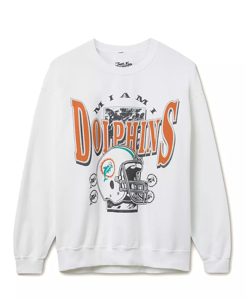 Junk Food Clothing Unisex Nfl Miami Dolphins Conversion Flea Market Crew Fleece