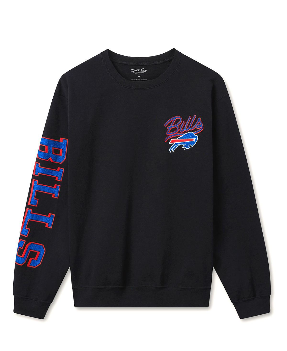 Junk Food Clothing Unisex Nfl Buffalo Bills Glitter Flea Market Crew Fleece