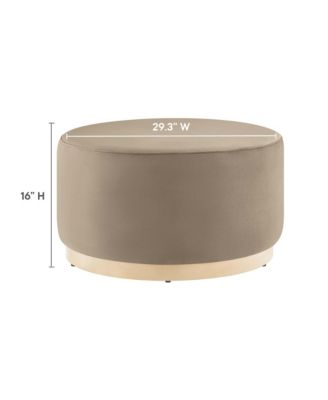  Tilden Large 29" Round Performance Velvet Upholstered Ottoman