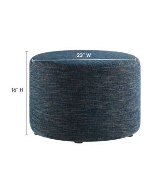  Callum Large 23" Round Woven Heathered Fabric Upholstered Ottoman