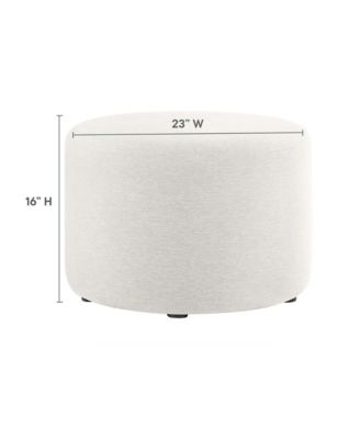  Callum Large 23" Round Woven Heathered Fabric Upholstered Ottoman