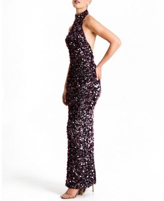 Louisa Sequin Halter Gown