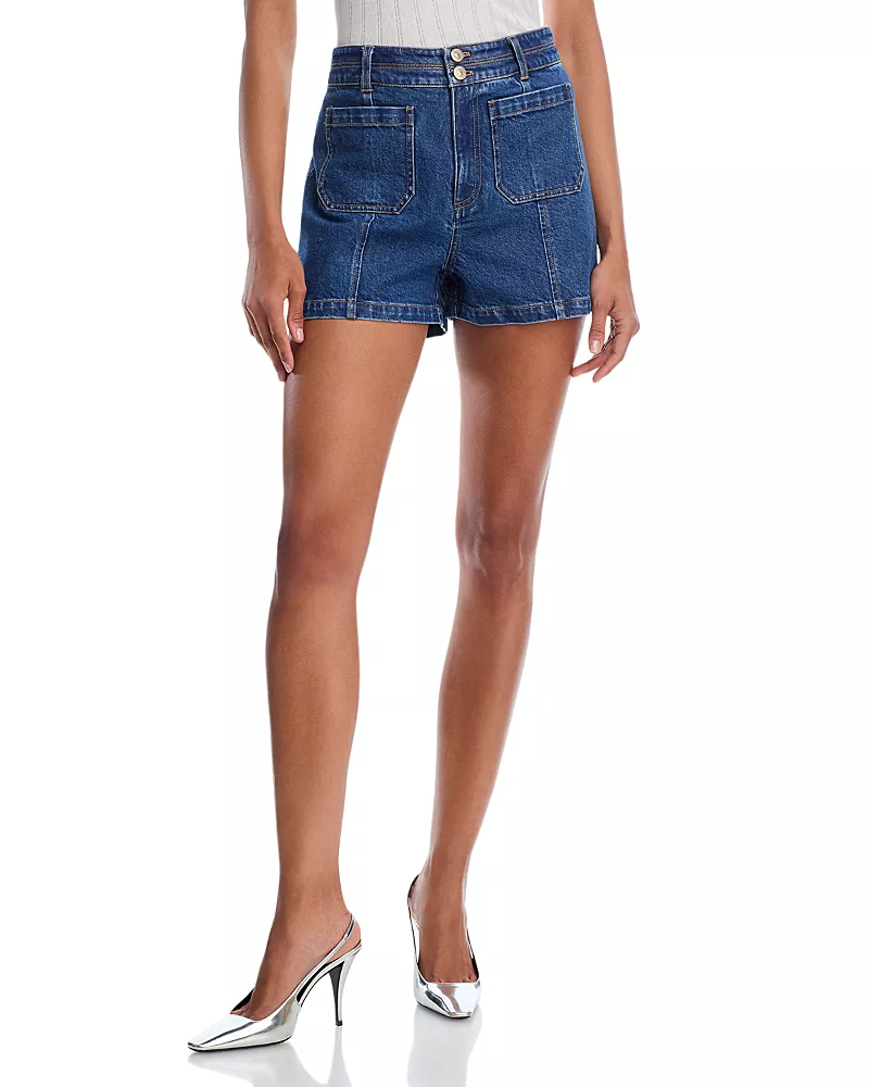 Cinq a Sept Andie Dorothea High Rise Jean Shorts in Tide