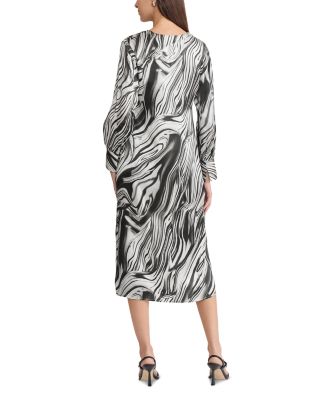 Marble Print Silk Maxi Dress