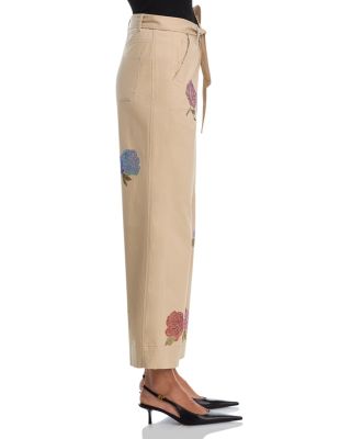 Heatset Roses Mylah High Rise Jeans in Khaki Multi
