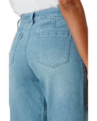 The Marine High Rise Cropped Wide Leg Jeans in Dollface