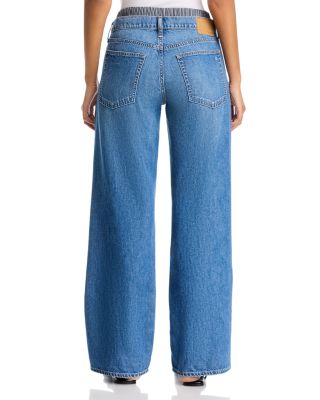 Saige Boxer Low Rise Straight Jeans in Miler Stripe