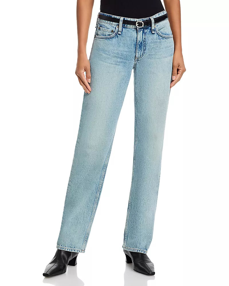 rag & bone Harlow Low Rise Full Straight Jeans in Vista