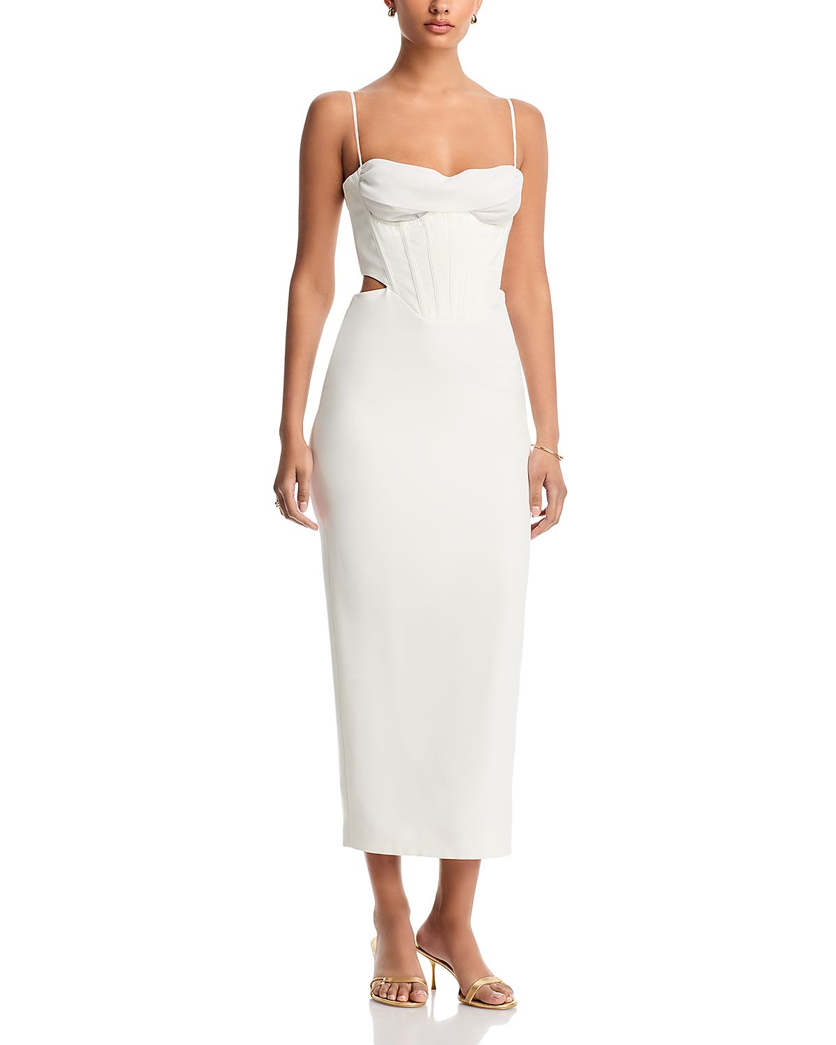 Bardot Martini Cutout Corset Midi Dress