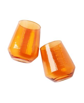 Handblown Hammered Glass Water Tumbler, Set of 4