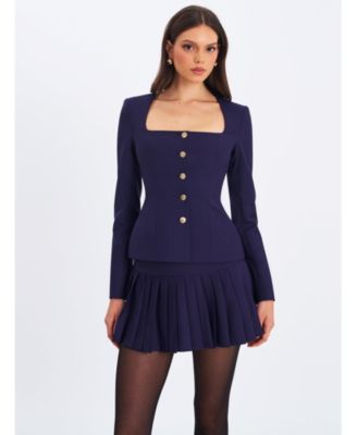 Skylar Pleated A-Line Mini Skirt