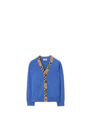 Boys' Check Trim Wool Cardigan - Little Kid, Big Kid
