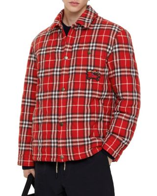  Check Quilted Wool Flannel Jacket