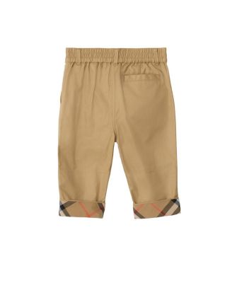 Boys' Check Turn-up Cotton Trousers - Baby, Little Kid