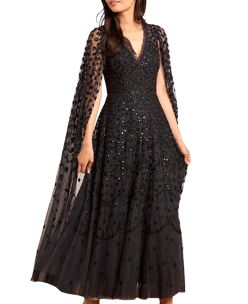 Needle & Thread Clover Cape Sleeve Ankle Gown