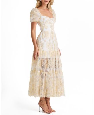 Corinne Floral Puff Sleeve Maxi Dress