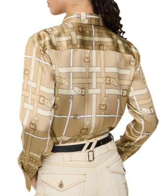  Regular Fit Belt Check Viscose Shirt