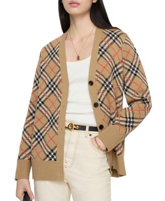  Check Cotton Wool Cardigan