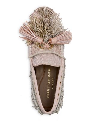 Women's Pom Pom Embellished Moccasin Loafers